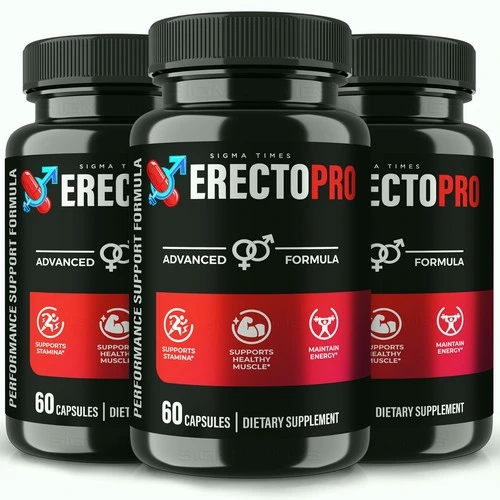 ErectoPro Male Vitality Supplement Bottles for Stamina, Strength and Performance